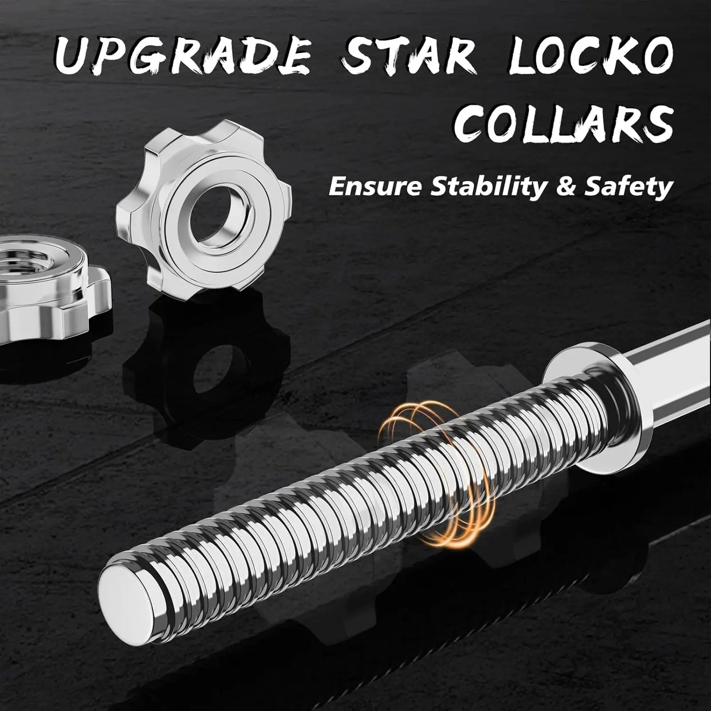 55" Weight Lifting Bar, 1" Standard Straight Barbell Bars for Weight lifting, Olympic Barbell Bar for Bench Press/Hip