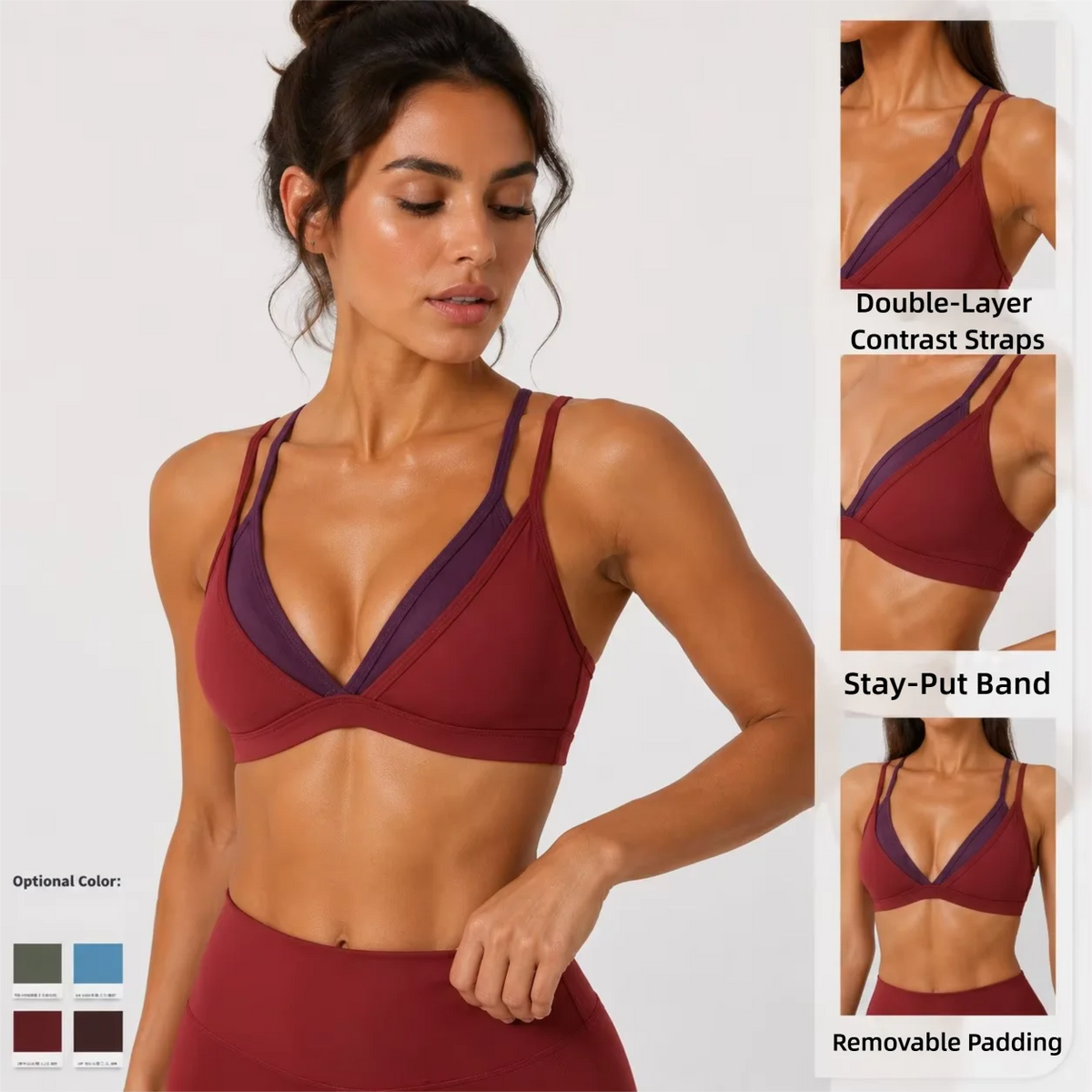 Women's Color Block Sports Bra | Naked-Feel Yoga & Fitness Top