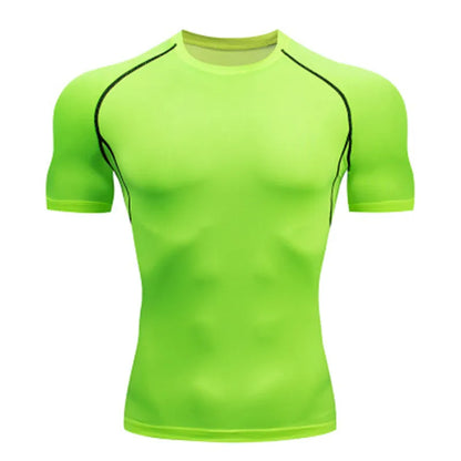 Men's Short Sleeve Compression Running T-Shirt | Gym & Athletic Fitness Tee – Wellness-Whirl