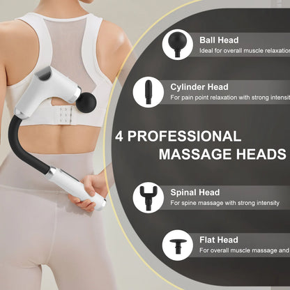 Rechargeable Long-Handle Massage Gun | 6 Speeds & 3 Modes