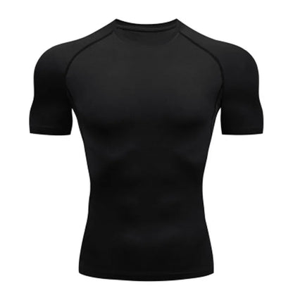 Men's Short Sleeve Compression Running T-Shirt | Gym & Athletic Fitness Tee – Wellness-Whirl