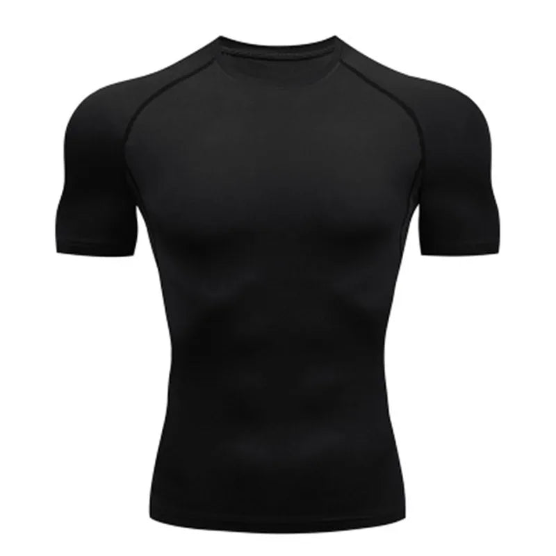 Men's Short Sleeve Compression Running T-Shirt | Gym & Athletic Fitness Tee – Wellness-Whirl