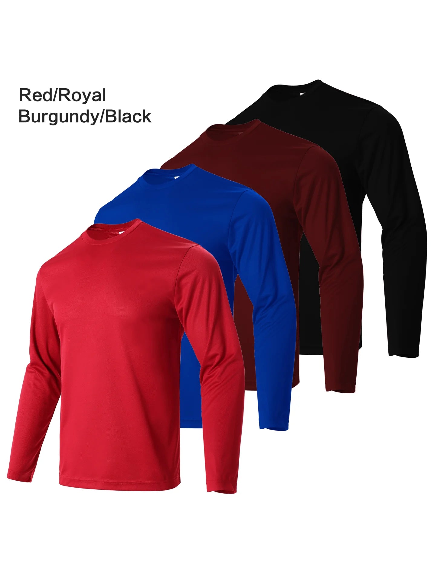 Men's Quick Dry Long Sleeve Sport T-Shirt Set (4-Pack)