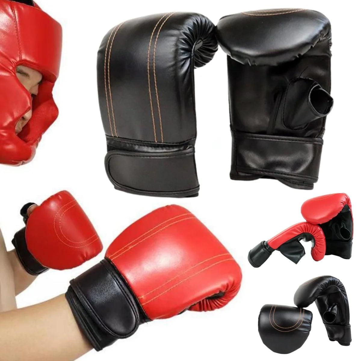 Adults Women Men Boxing Gloves Sanda Gloves Unisex Boxing Training Exercise PU Leather Gloves Sports Protection Mitts