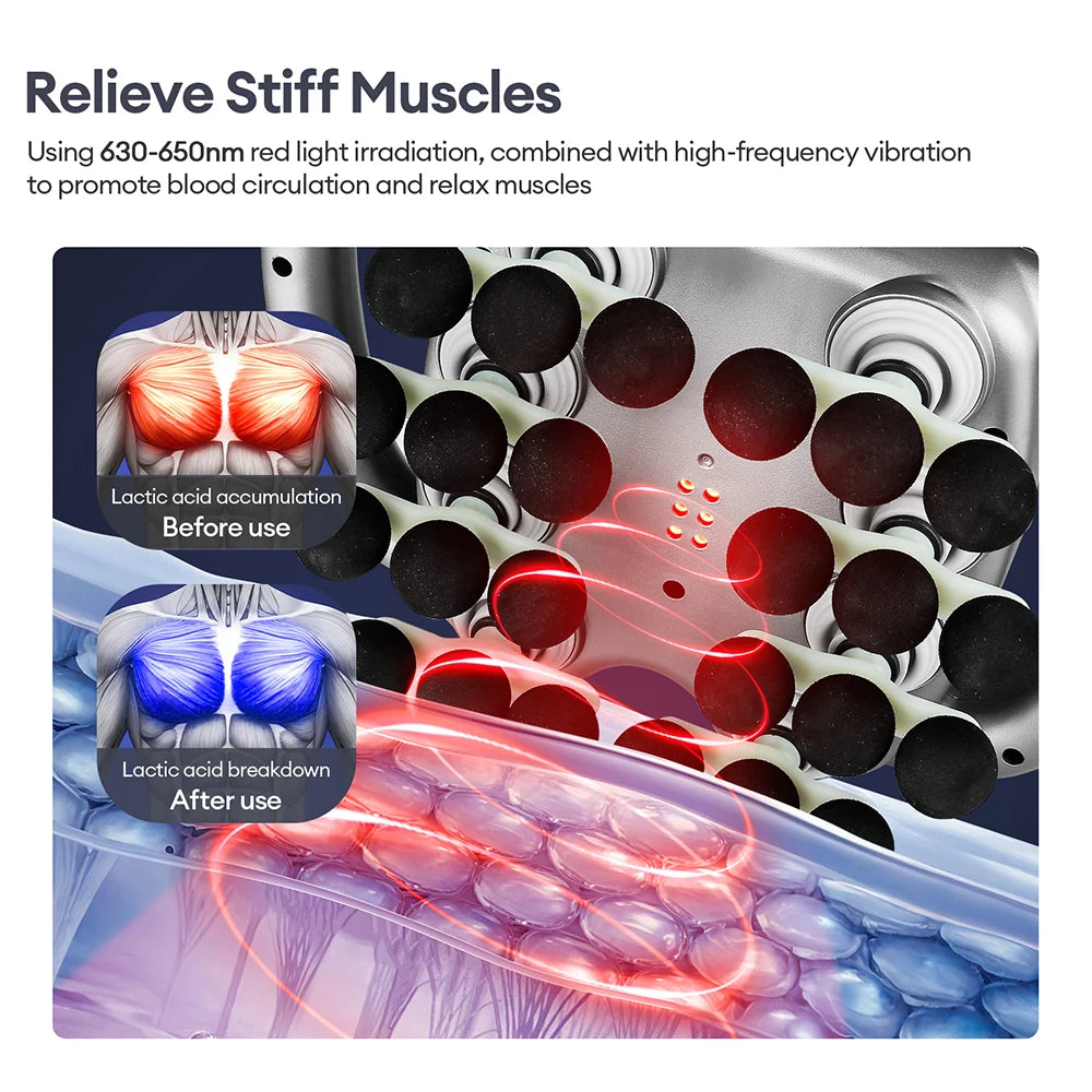 24-Head Fascia Gun 9 Modes High Frequency Vibration Body Massage Gun Back