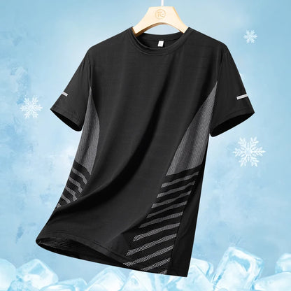 Men's Ice Silk Quick-Dry Running T-Shirt | Reflective Breathable Fitness Tee – Wellness-Whirl
