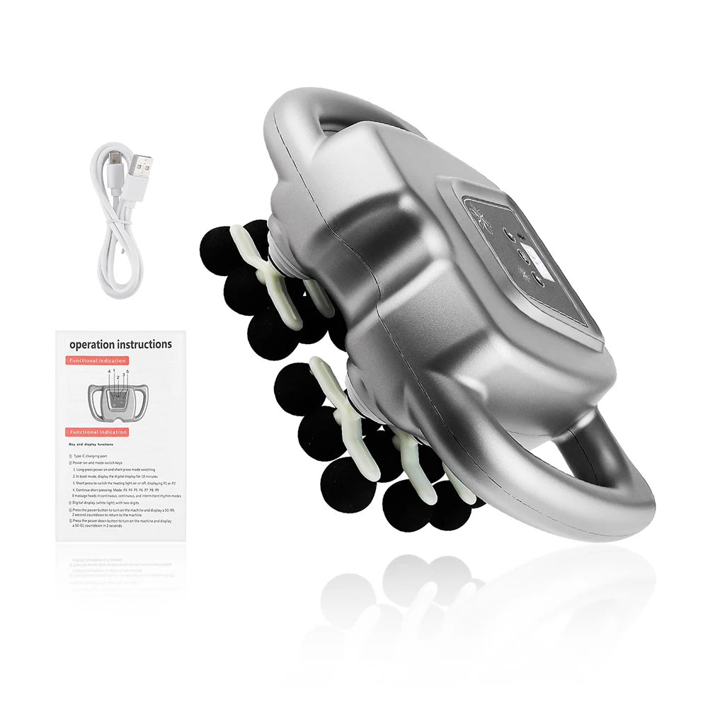 24-Head Fascia Gun 9 Modes High Frequency Vibration Body Massage Gun Back