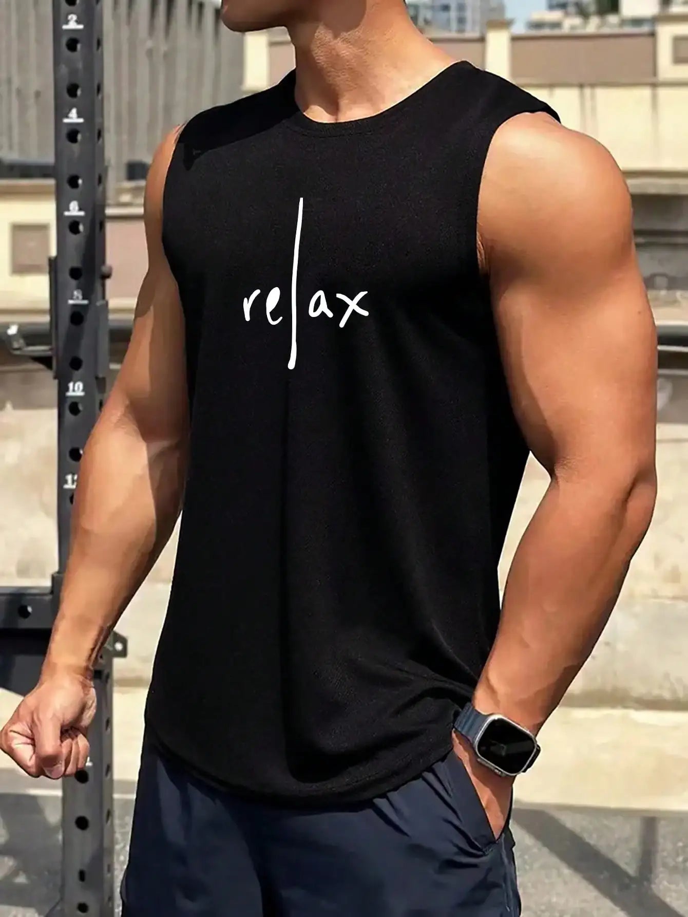 Men's Letter Print Muscle Tank Top | Casual Sleeveless Gym & Fitness Tee
