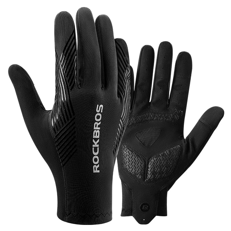 ROCKBROS Cycling Gloves Spring Summer Breathable MTB Road Bike Non-slip Gloves Touch Screen Full Finger Motorcycle Riding Gloves