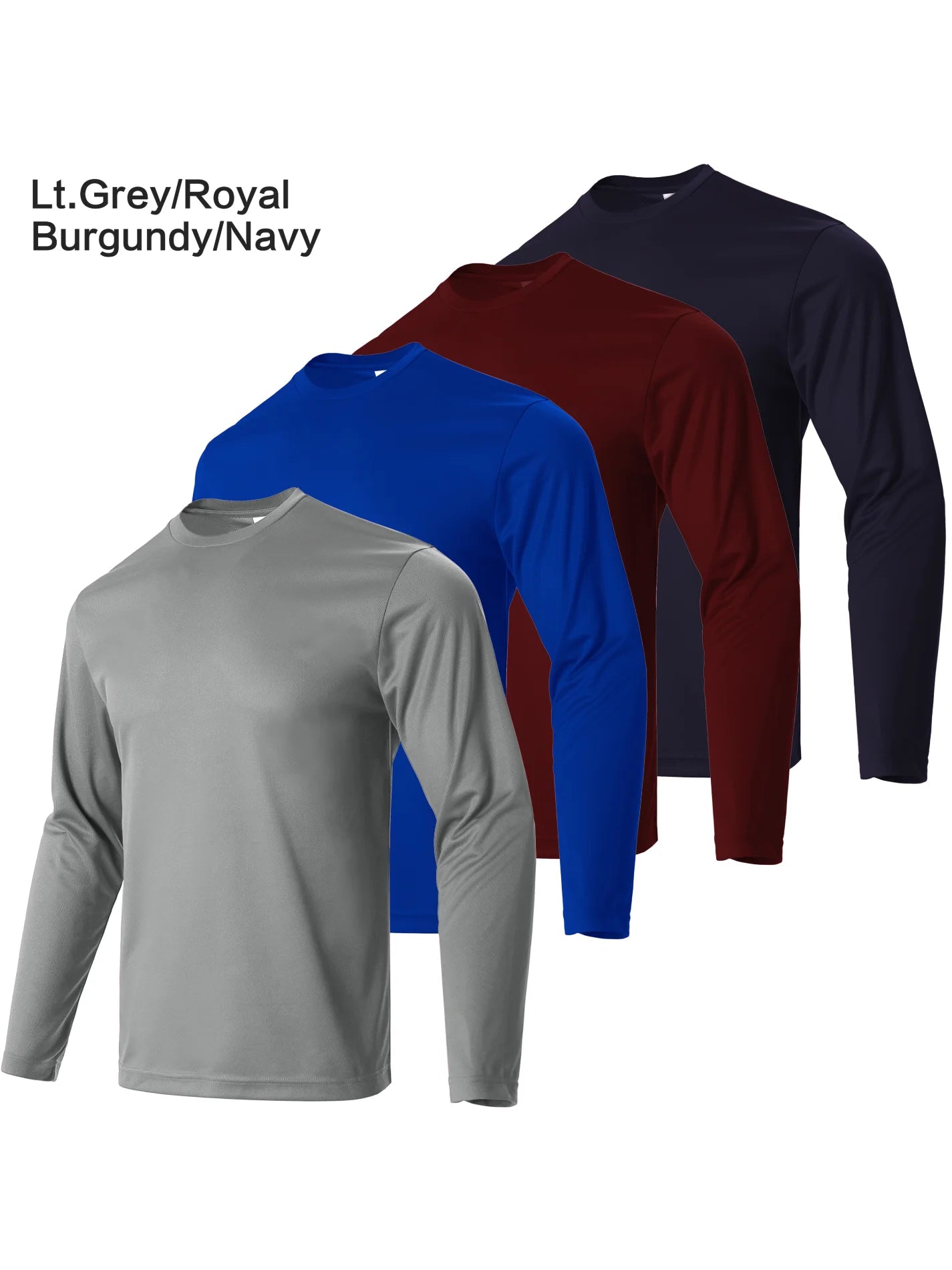 Men's Quick Dry Long Sleeve Sport T-Shirt Set (4-Pack)