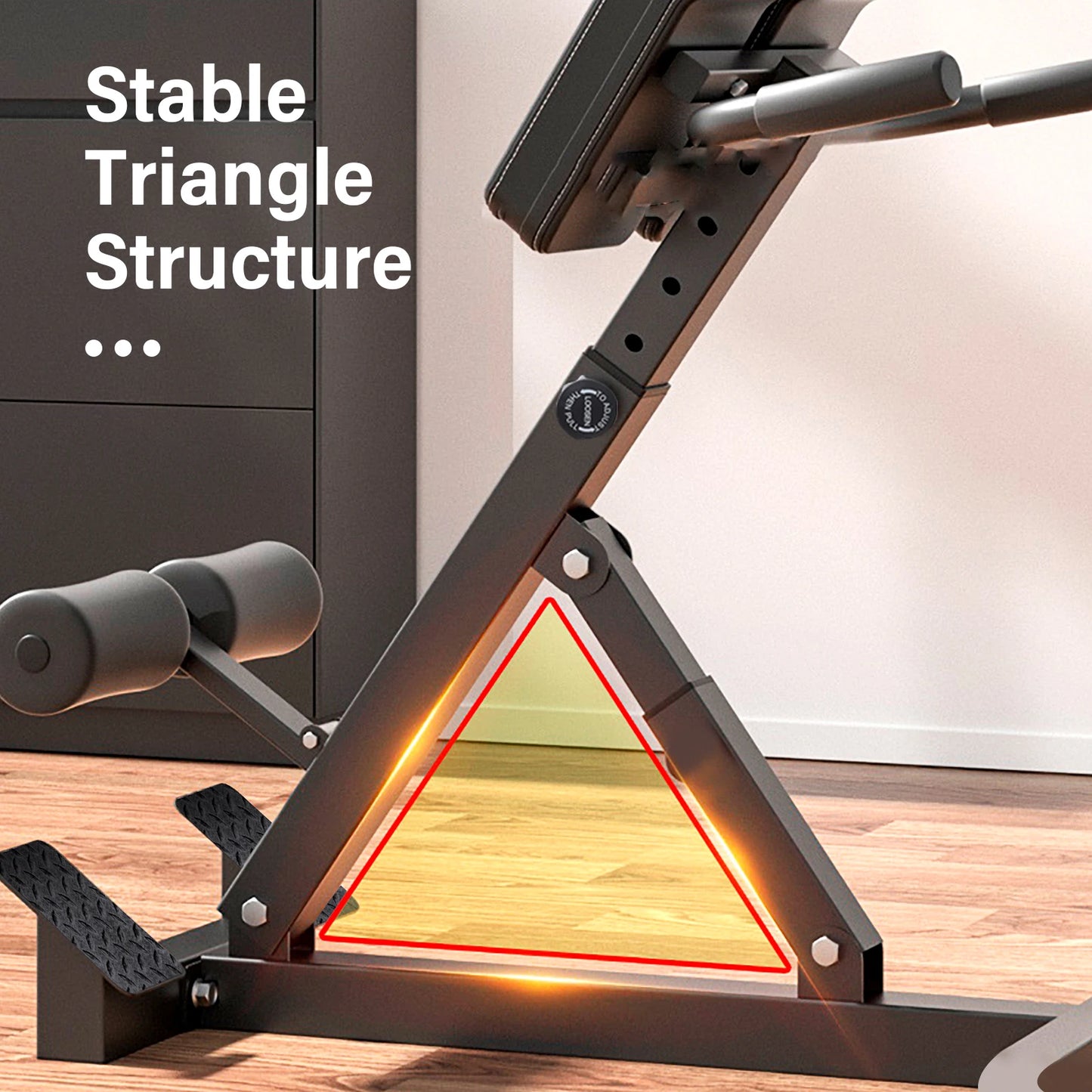 Multifunctional Roman Chair, Back Hyperextension Bench, Foldable Sit Up Bench for Ab Gluteal Muscle,