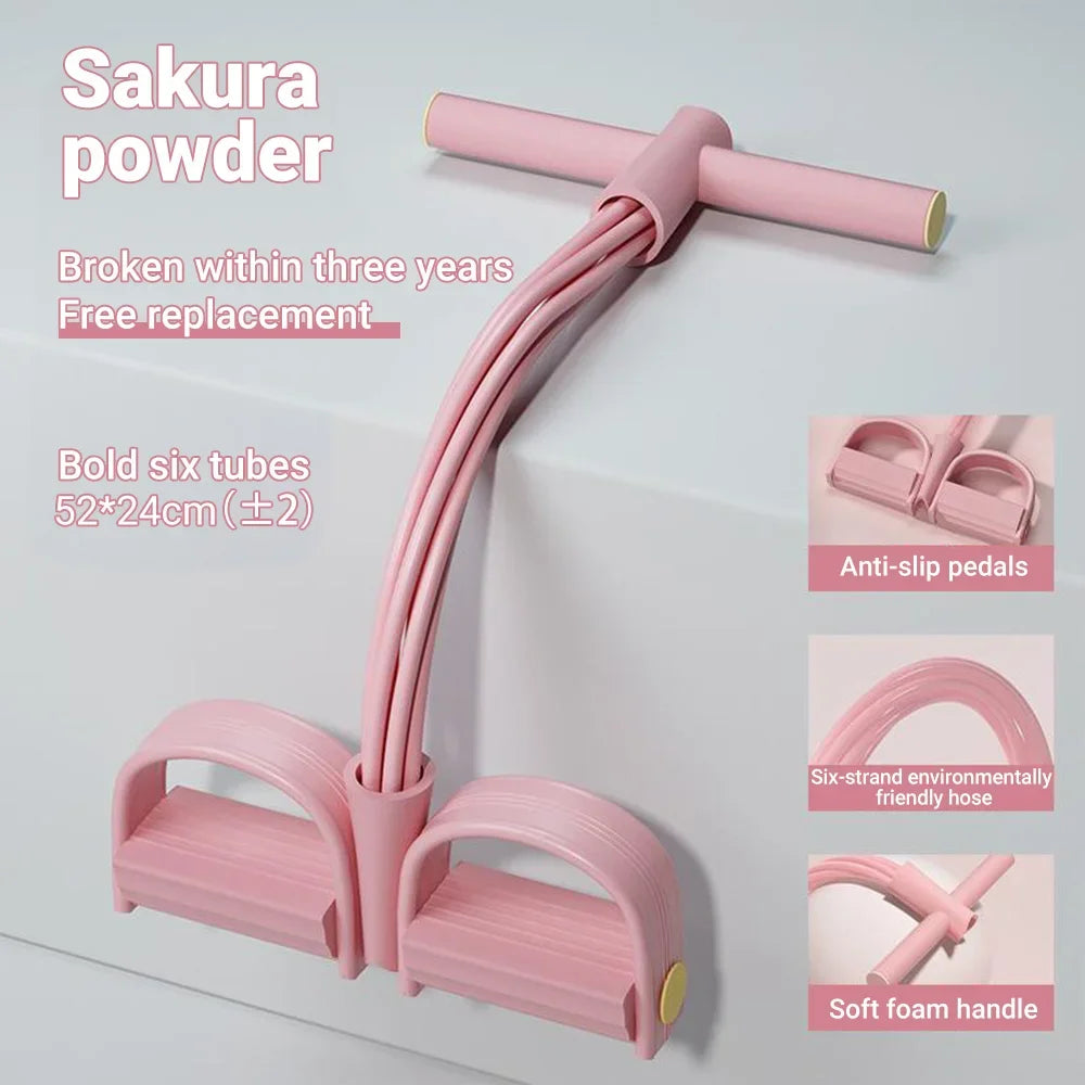 6-Tube Resistance Multi Function Tension Rope 6-Tube Elastic Yoga Pedal Puller