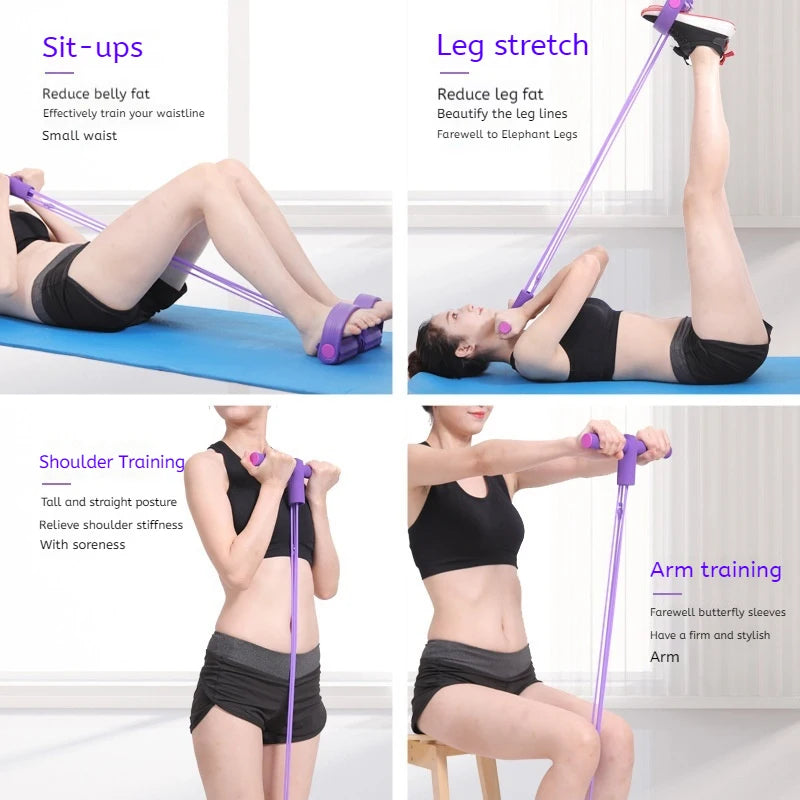6-Tube Resistance Multi Function Tension Rope 6-Tube Elastic Yoga Pedal Puller