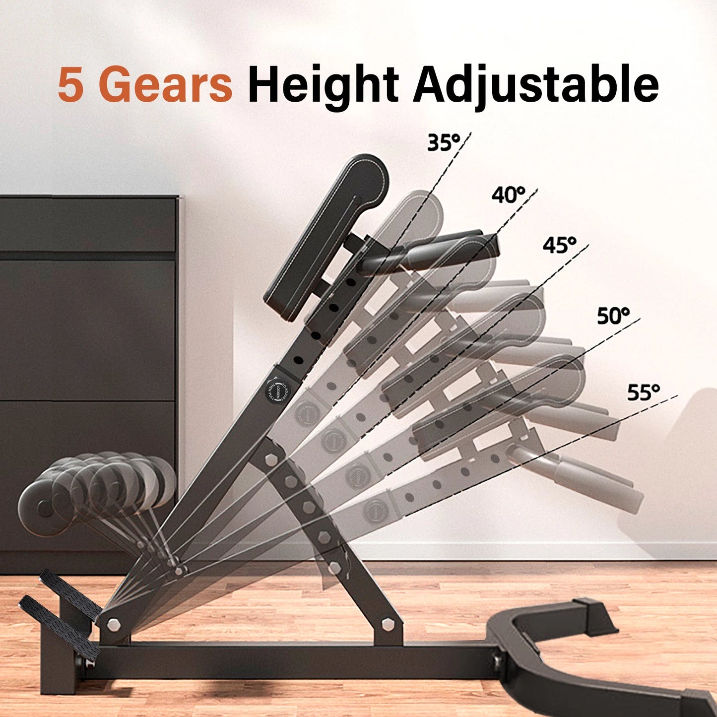 Multifunctional Roman Chair, Back Hyperextension Bench, Foldable Sit Up Bench for Ab Gluteal Muscle,