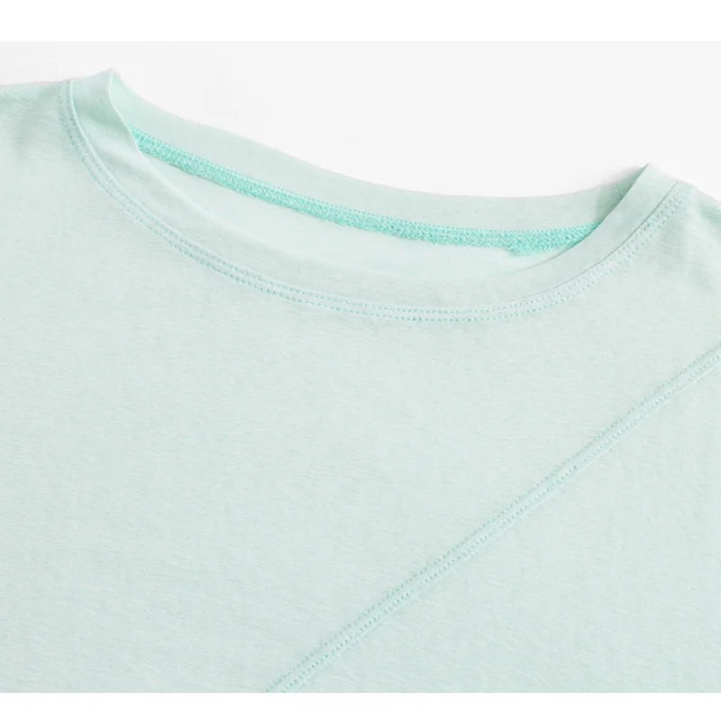 Women Thin Summer Yoga Shirts Loose Fit Breathable Workout Tops with Side Slits Lightweight Running Sport Tee Athletic Wear