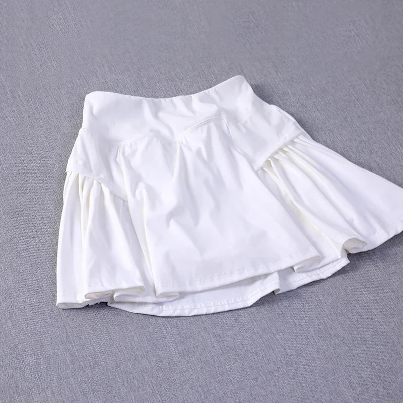 2025 new Exercise Loose Comfortable Quick Dry Running Fitness Double Layers Frills Pleated Golf Tennis Skirts