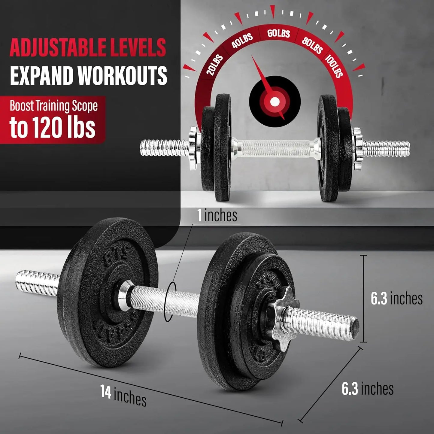 Adjustable Dumbbell Set with Weight Plates, 40lbs to 200lbs, Star Lock Collars for Home Gym