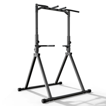 KERDOM Foldable Pull Up Station Power Tower for Home Gym, Height Adjustable Dip Station Power Tower Full Body Strength Training Fitness Equipment, Space Saving, Anti Slip Design, 135kg Weight Capacity, Free-Standing, Muscle W