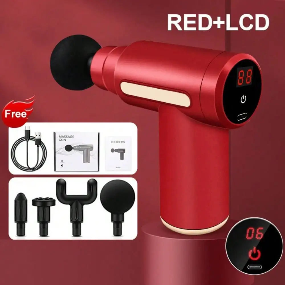Portable Massage Gun, Adjustable Electric Deep Tissue Massager, Mini Massage Gun, USB Rechargeable, With 4 Interchangeable Massage Heads, Handheld Electric Body Muscle Massage Gun, Suitable For Exercise And Fitness, Gifts For