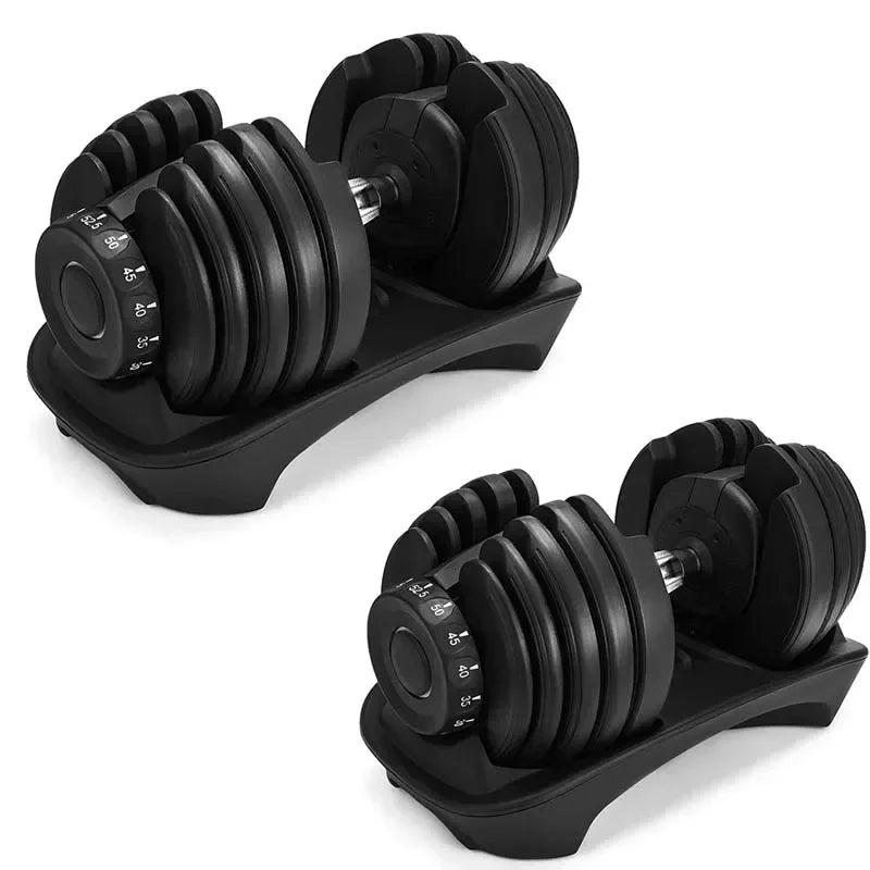 24KG Adjustable Dumbbells Set Home Workout Fitness Equipment  Anti-Slip Handle Full Body Training Arm Muscle Building