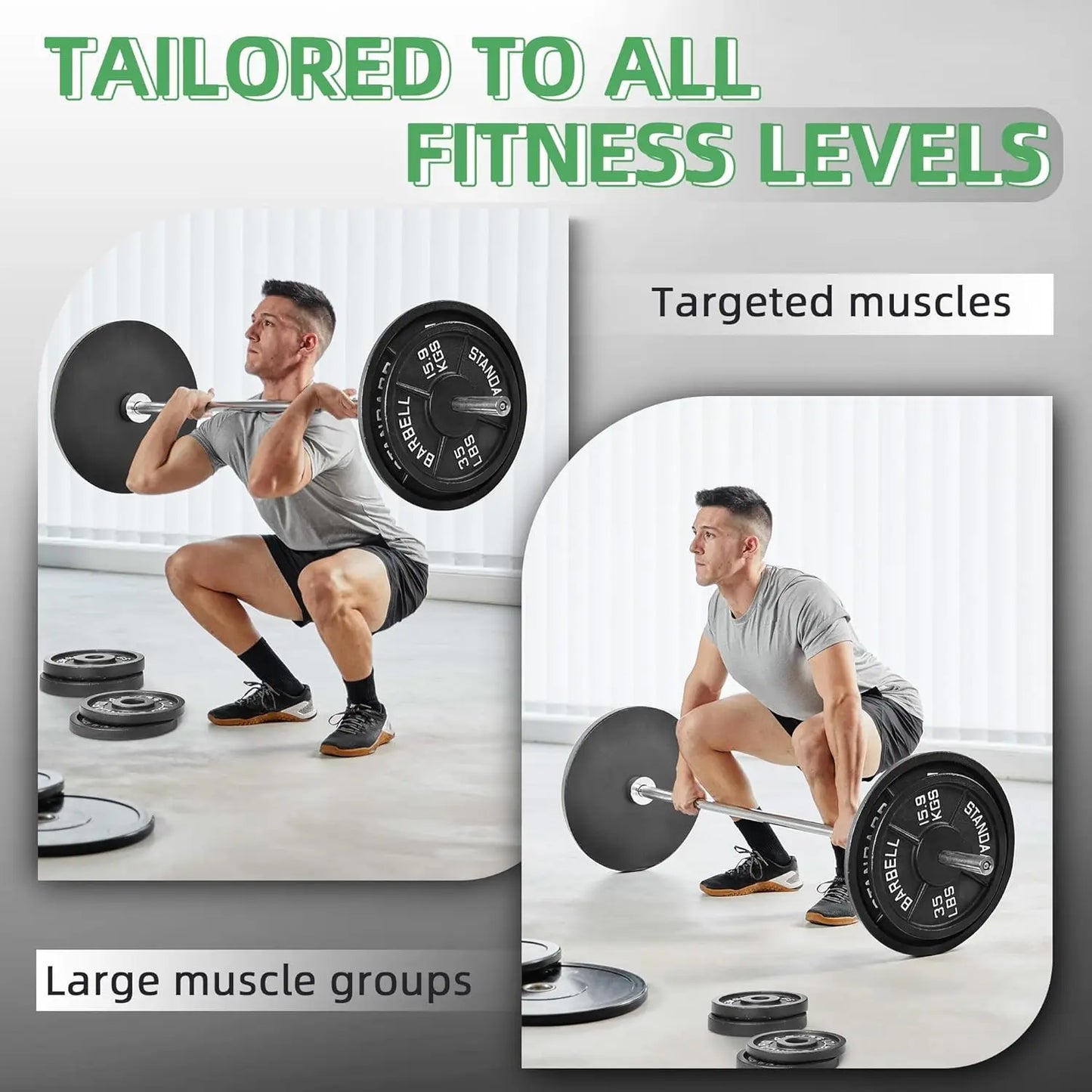 Standard 1-Inch Barbell Weight Plates 2.5–45LB | Home Gym