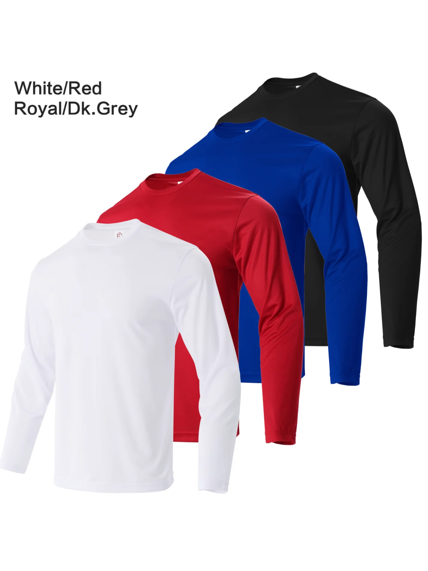 Men's Quick Dry Long Sleeve Sport T-Shirt Set (4-Pack)