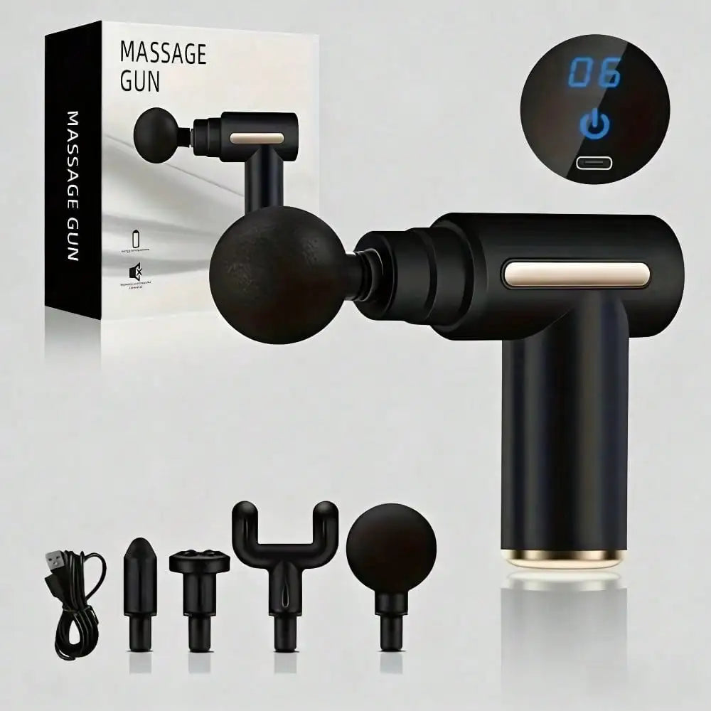 Electric Fascia Massage Gun, Portable Muscle Massager With LED Touch Screen
