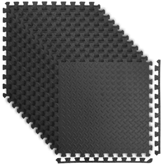 48 Sq.Ft Eva Puzzle Exercise Mats, 24"x24" x 1/2" Thick Foam Interlocking Tiles for Flooring, Gym Equipments, Pack of 12