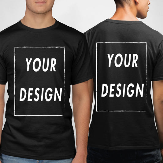 Design Your Own Logo Text Photo Custom T Shirt for Men Free Both Sides US Size Cotton Personalized T-shirt Shipping From US