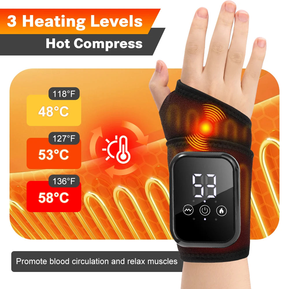 Electric Heating Wrist Massager , Relieves Tenosynovitis Carpal Tunnel Fatigue Relief
