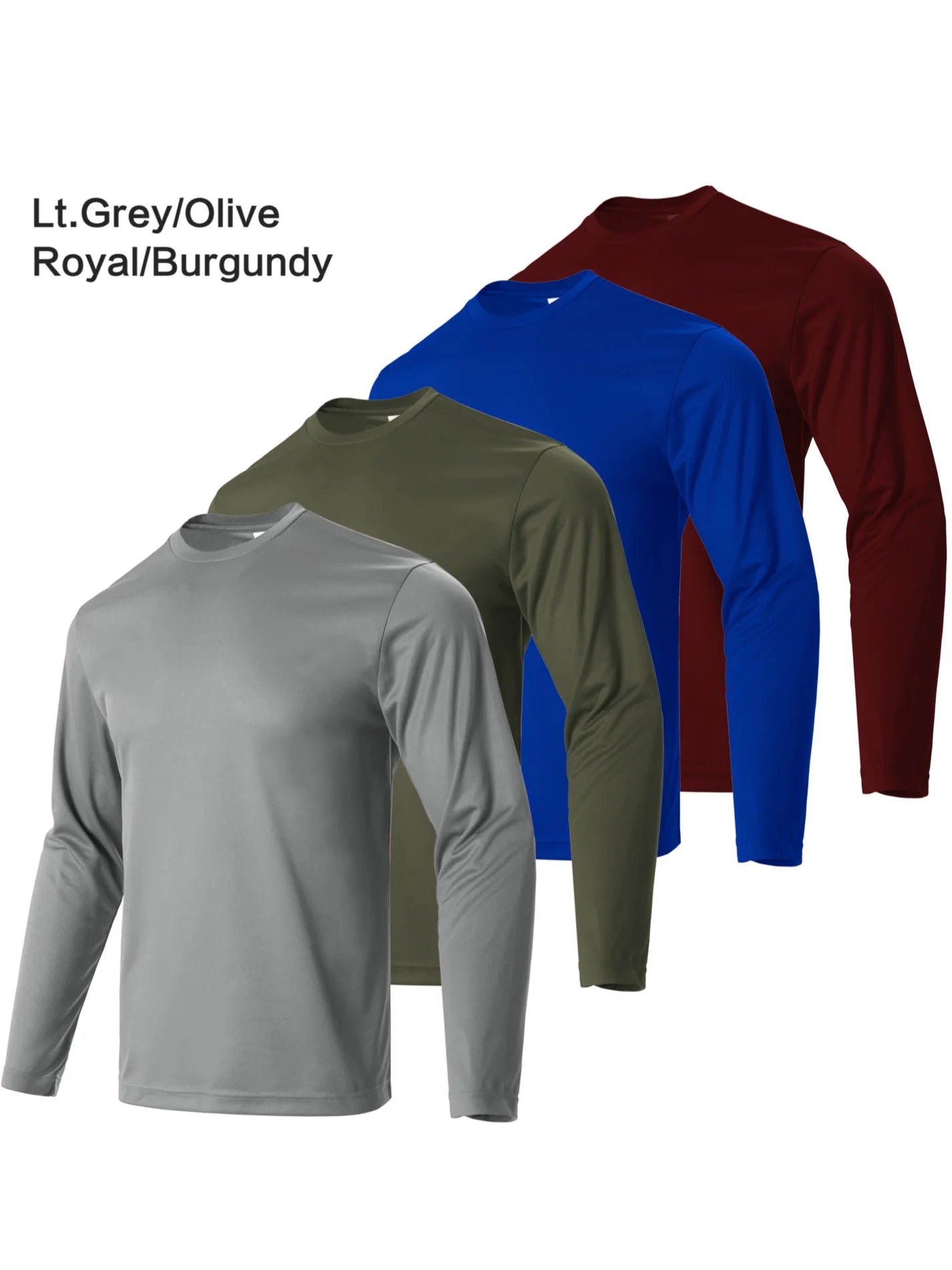 Men's Quick Dry Long Sleeve Sport T-Shirt Set (4-Pack)