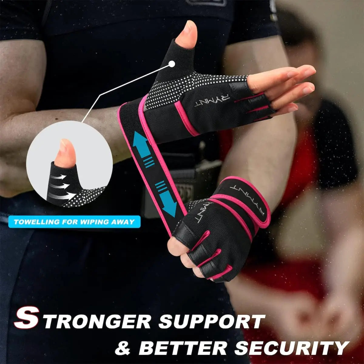 Workout Gloves with Wrist Support, Full Palm Protection for Gym Exercise and Weightlifting