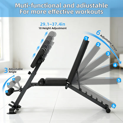 Multifunctional Adjustable Roman Chair with Resistance Bands