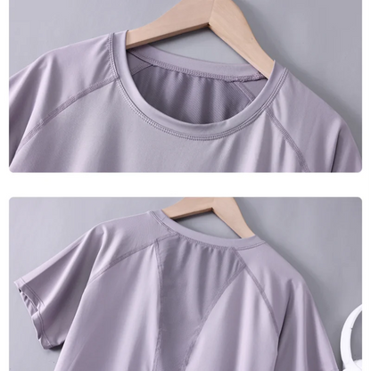 2pcs Yoga Set Women Summer Sports Suit 2 Piece Sportswear Outfits Female Short Sleeve Fitness Tops Running Shorts Sets New