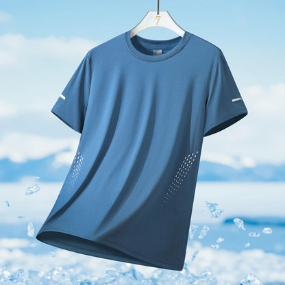 Men's Ice Silk Quick-Dry Running T-Shirt | Reflective Breathable Fitness Tee – Wellness-Whirl
