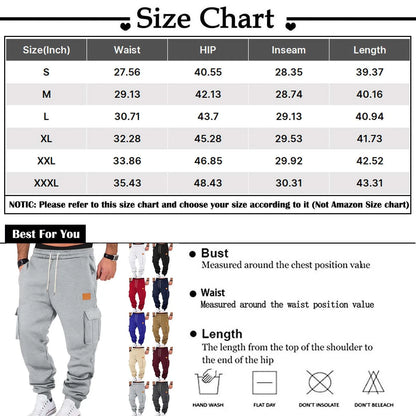 Men's Casual Cargo Pants | Loose Baggy Multi-Pocket Sweatpants – Wellness-Whirl