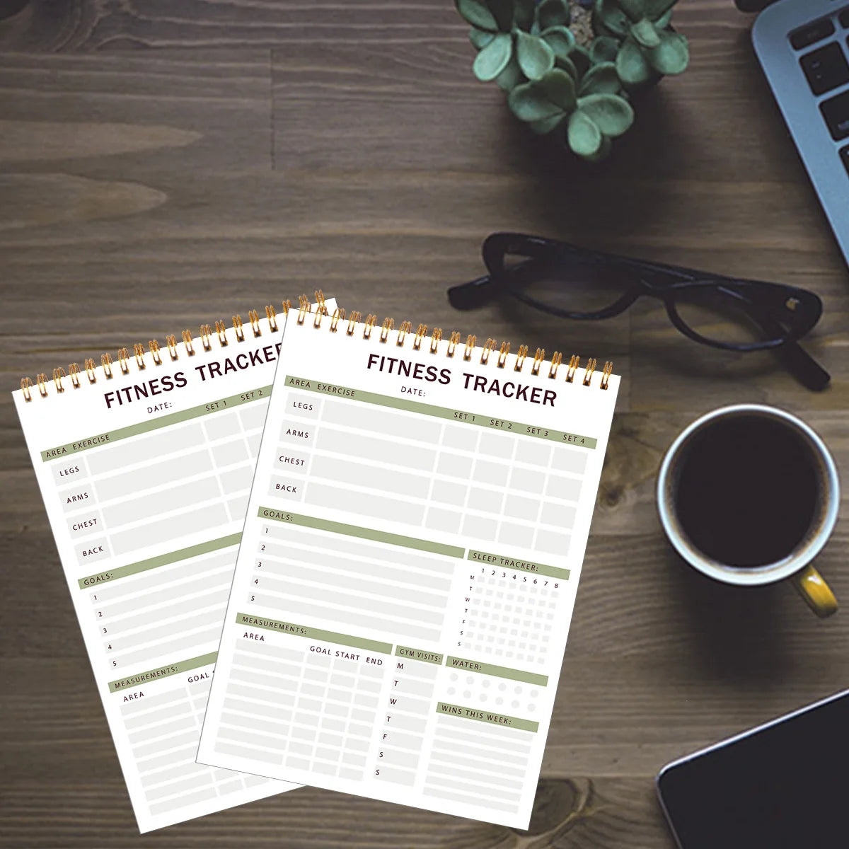 1pcs Fitness Planner Amazon Exercise Self Punch Card English Physical Activity Record Notebook