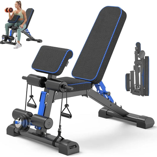 Adjustable Weight Bench Foldable 800lbs Workout Bench for Full Body Strength Training Incline Decline Flat Bench Press SitUp Be