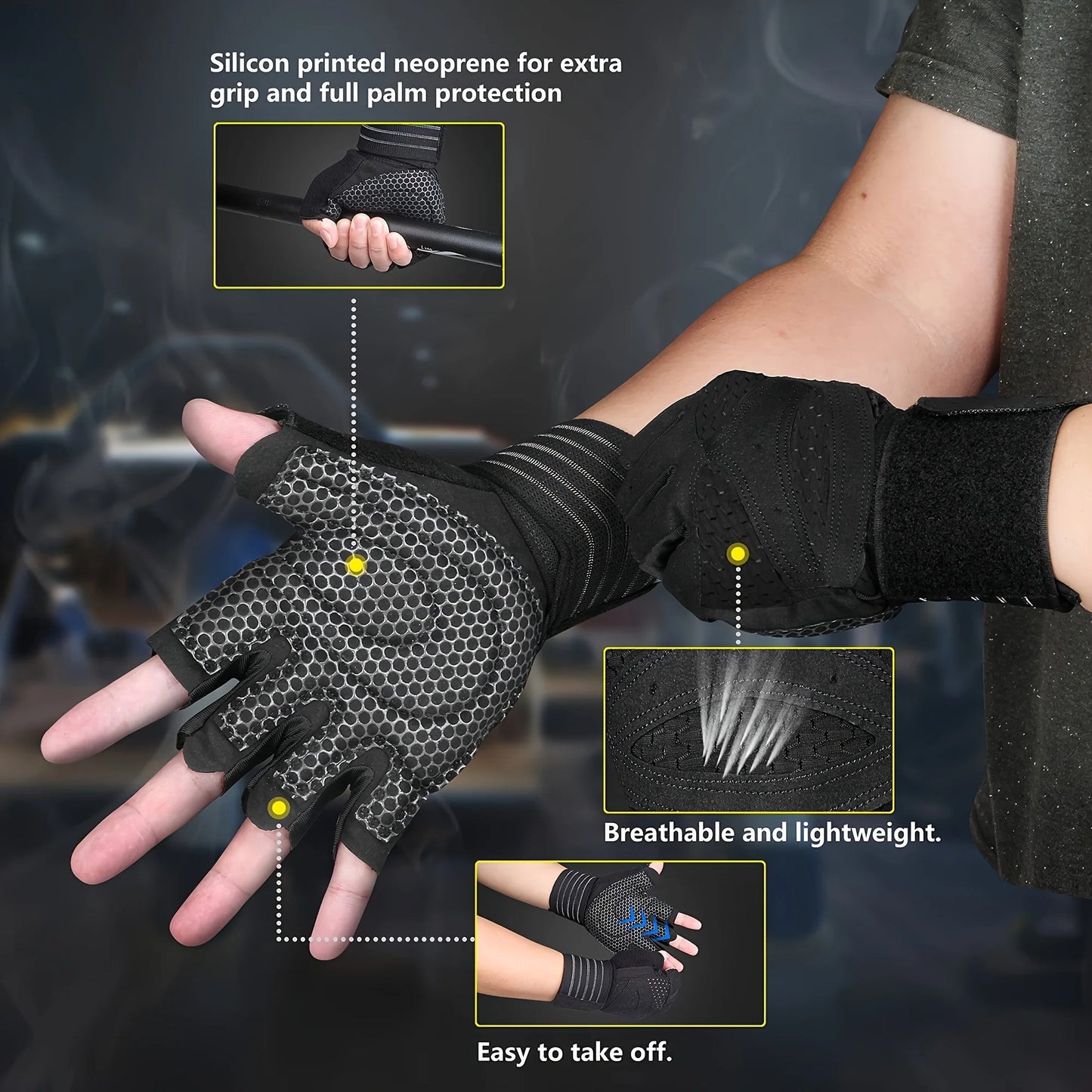 Gym Weightlifting Gloves with Wrist Support | Men & Women