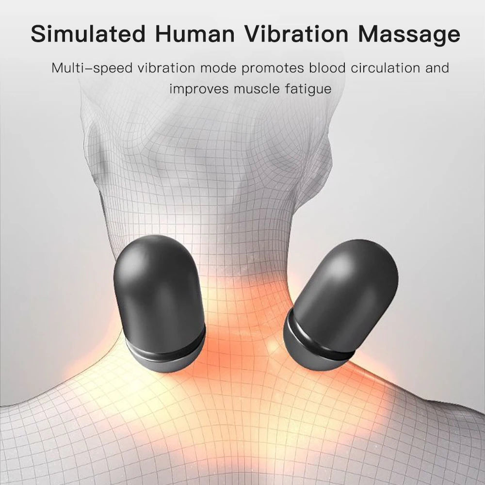 Electric Neck Massager Cervical Pillow Hot Compress Neck Stretch Heating Vibration Neck Shoulder Massage Pillow Back Traction
