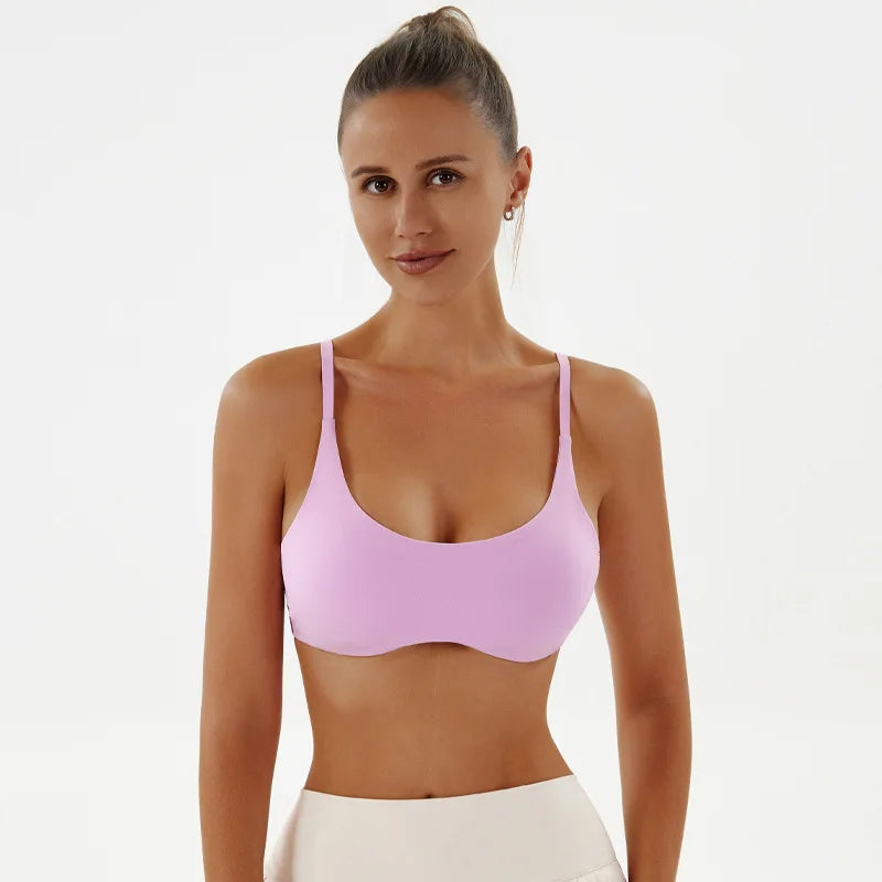 Women's Padded Sports Bra | Hollow Back Yoga & Gym Fitness Vest Top