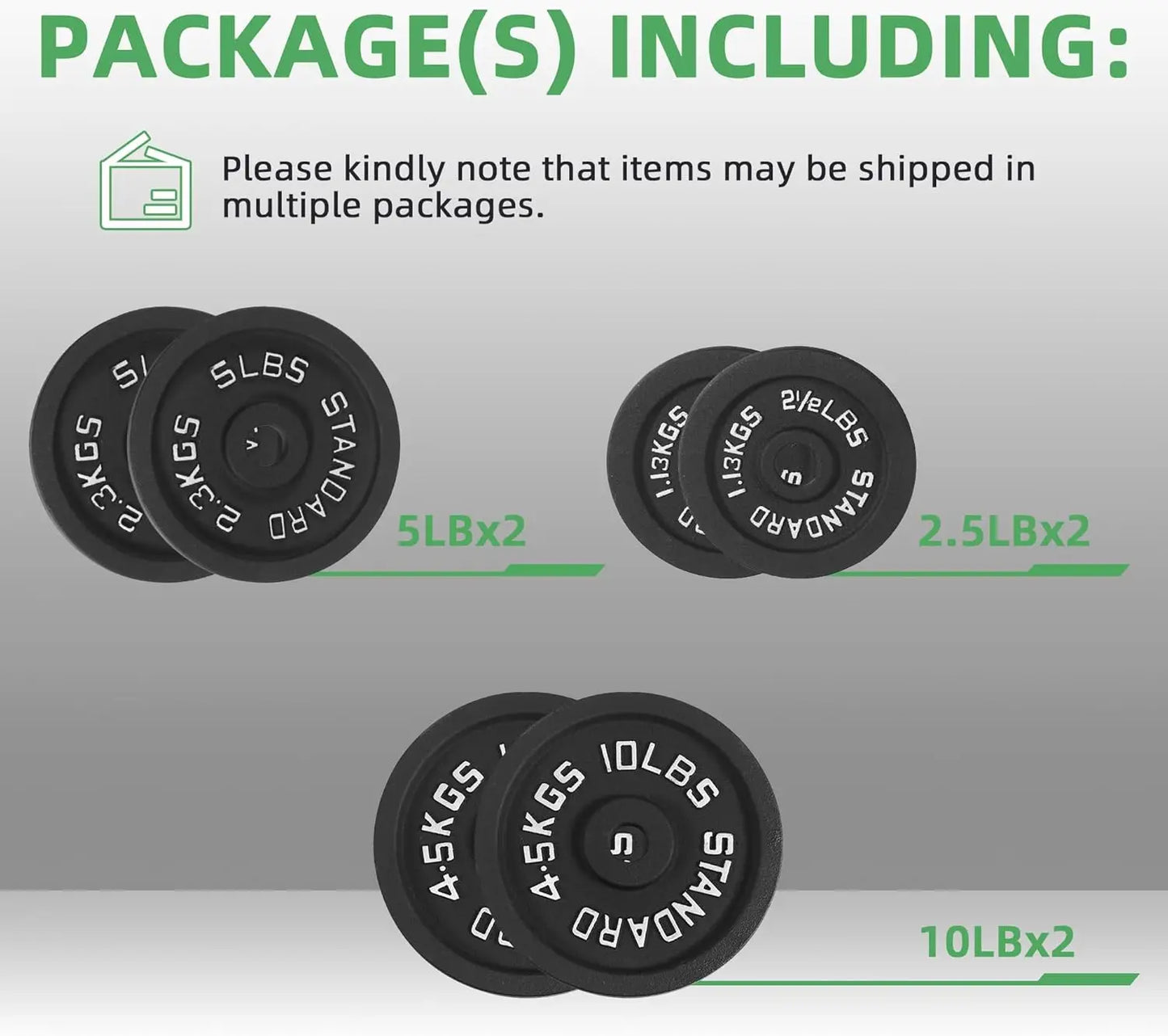 Standard 1-Inch Barbell Weight Plates 2.5–45LB | Home Gym