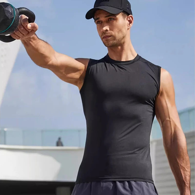 Men's Compression Sleeveless Gym Tank Top | Fitness Training Shirt – Wellness-Whirl