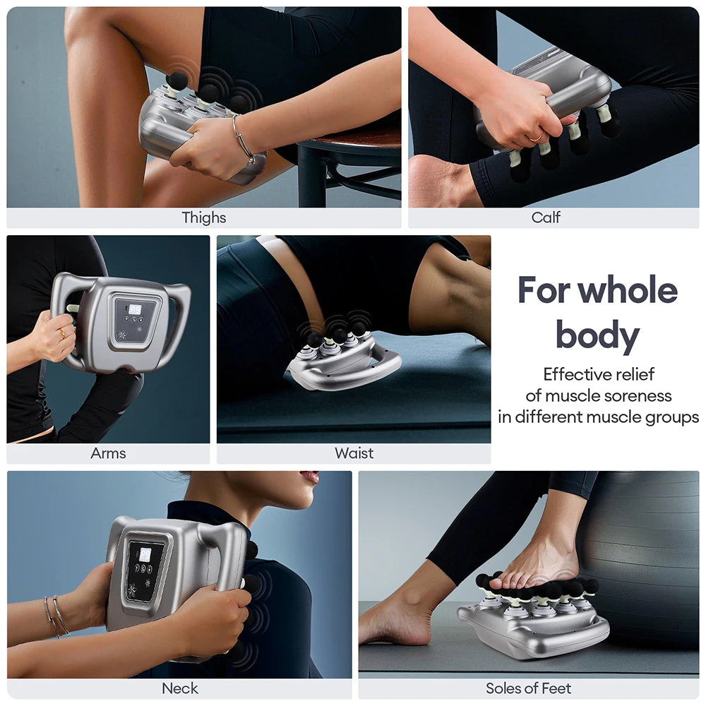 24-Head Fascia Gun 9 Modes High Frequency Vibration Body Massage Gun Back
