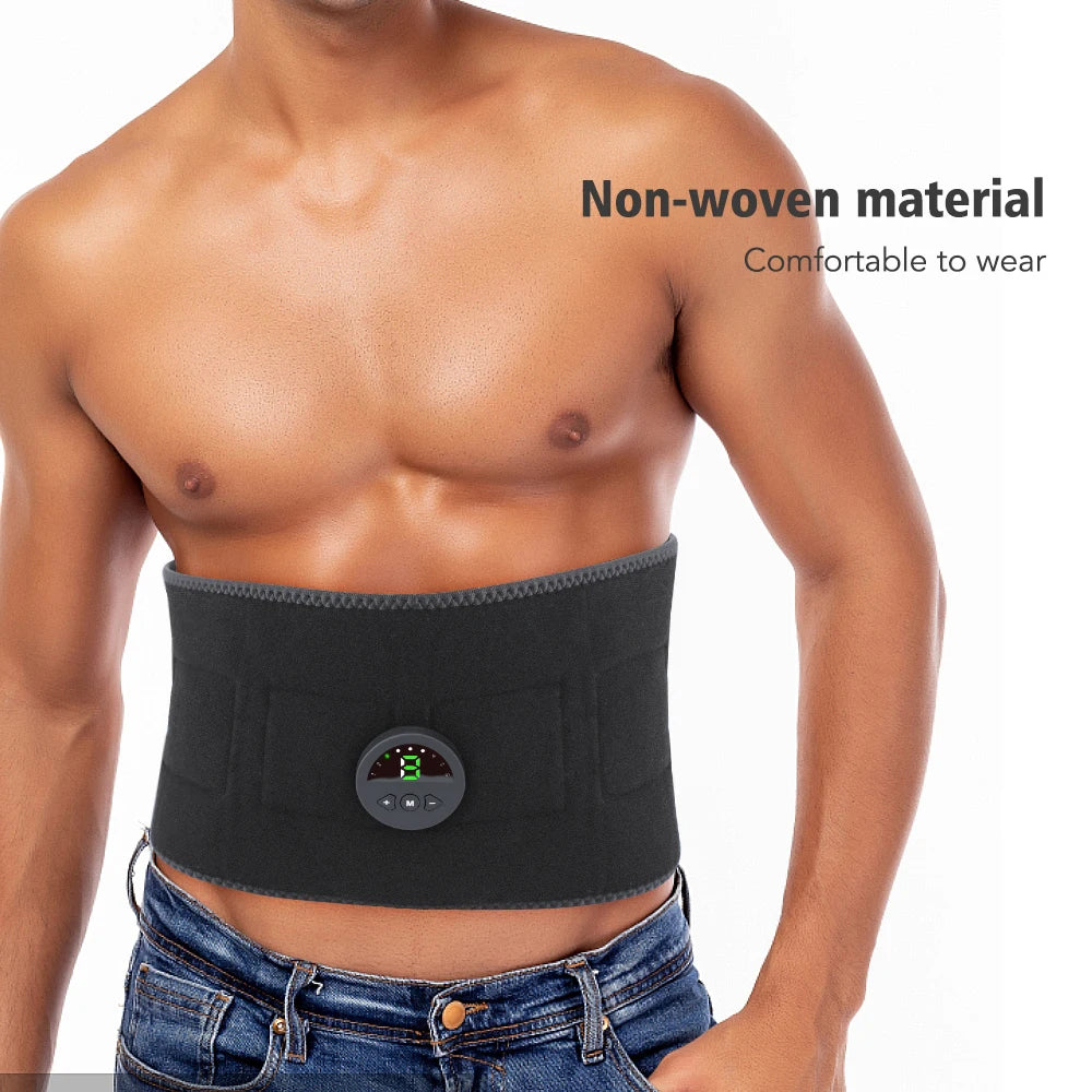 EMS Waist Abdominal Trainer Belt Muscle Stimulator Abs Muscle Toner Display Fat Burn Body Slimming Weight Loss Fitness Massage