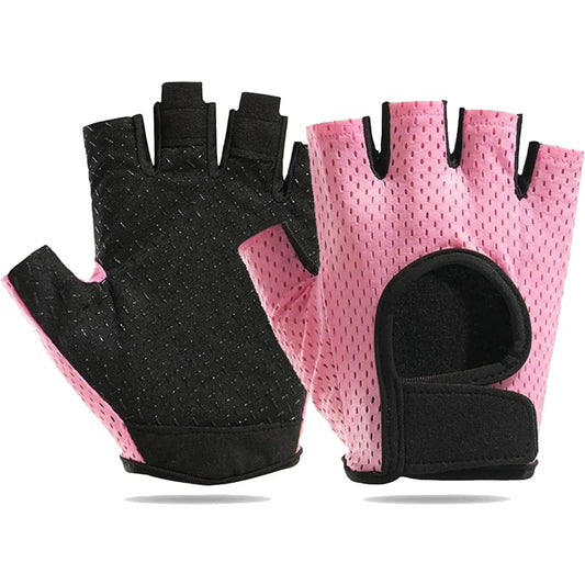 Anti Slip Fingerless Workout Gloves for Women Non Slip Gym Training Gloves with Premium Grip Padded Palm for Weight Lifting Cycling