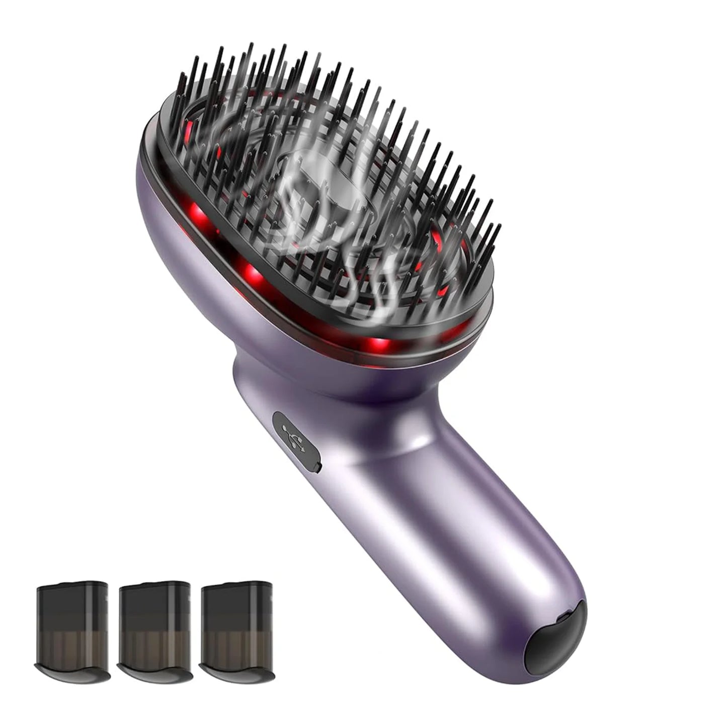 Head Massage Comb Red Light Hair Care High Frequency Vibration Head Massager Essential Oil Atomization Function Relieve Pressure
