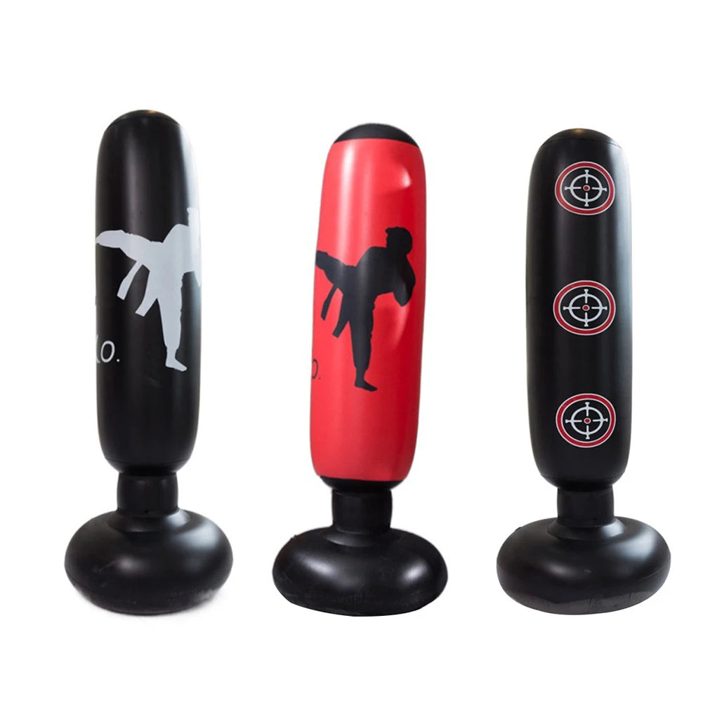 1.6M Inflatable Punching Boxing Bag PVC Standing Fitness Training Target Sandbag for Adult Kid Sport Fight Boxing Column Tumbler