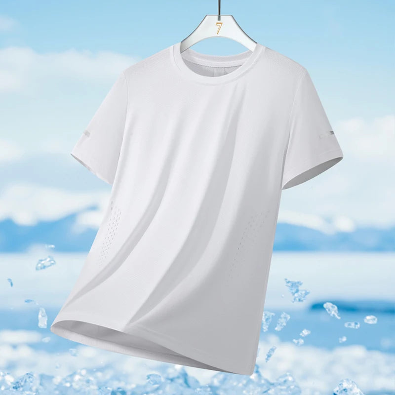 Men's Ice Silk Quick-Dry Running T-Shirt | Reflective Breathable Fitness Tee – Wellness-Whirl