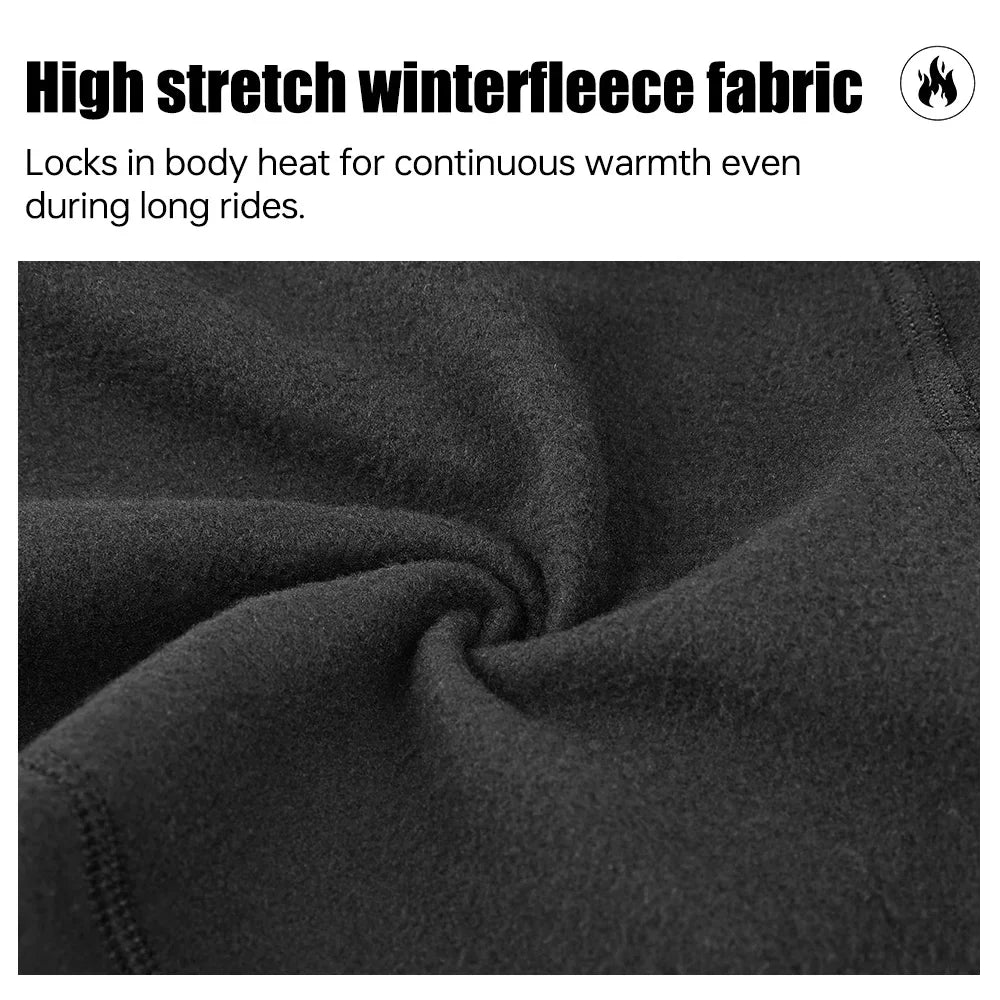 Winter Men's Long Cycling Pants Sponge Pad Shock Absorption Bicycle Trousers Warm Breathable MTB Road Bike Tights